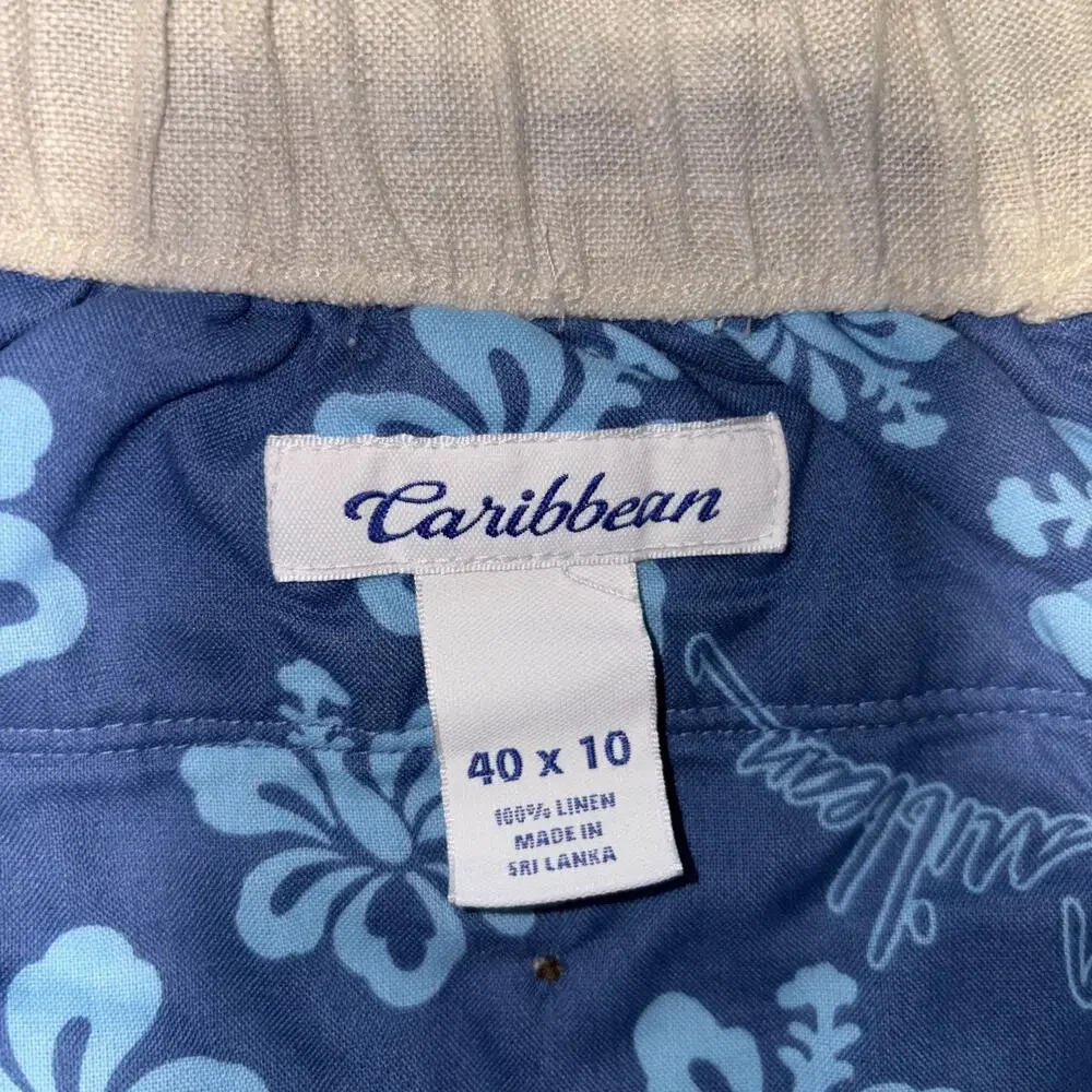 Caribbean Bermuda Shorts 100% Linen, 40 x 10, Resort Wear, Beach, EUC